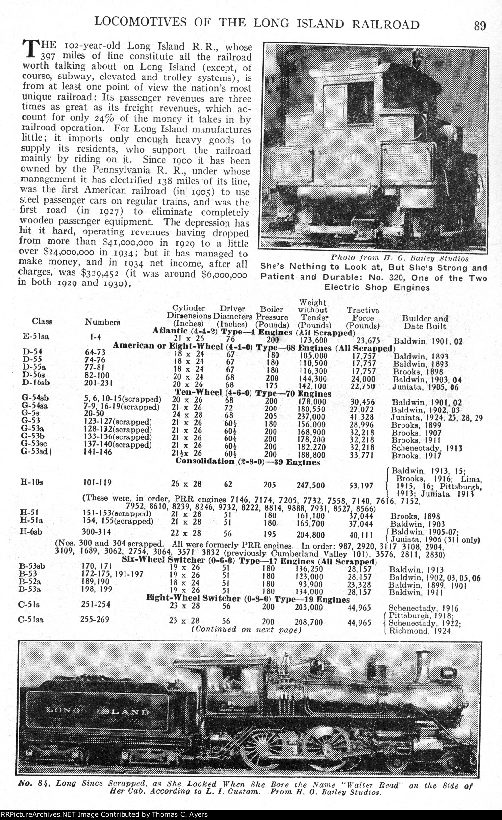 "Locomotives Of The Long Island Railroad," Page 89, 1936
